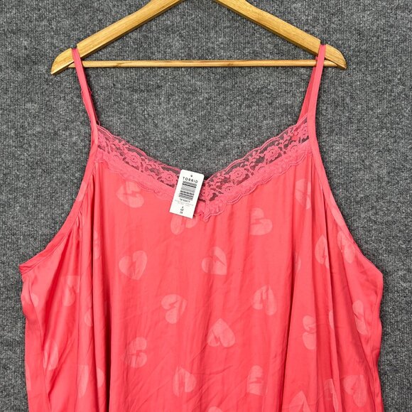 NWT Torrid Swing Cami Jacquard Hearts Pink Tank Top Women Size 4X - Picture 4 of 8